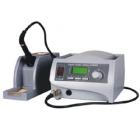 ·手柄特別輕巧，長時(shí)間使用不會感到太疲勞。

·發(fā)熱體采用進(jìn)口耐溫材料，通過先進(jìn)工藝制成，壽命長、更換發(fā)熱體成本低。

·發(fā)熱體使用低壓直流供電，保證了防靜電、無漏電、無干擾。

·分體式設(shè)計(jì)，容易擺放。

·200℃~480℃溫度設(shè)定，液晶顯示，顯示器能夠顯示標(biāo)稱值和實(shí)際溫度，三個(gè)可編程鍵可以隨意地選擇溫度數(shù)值。

·焊咀（烙鐵頭）與國際品牌匹配，并根據(jù)用戶不同工作條件，可選配各焊咀。

·焊臺采用導(dǎo)電性制成，做到真正的防靜電。

