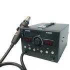 ·手柄采用防回風設(shè)計，杜絕溫度過高燒手柄。

·自動休眠，熱風焊臺手柄放置焊臺架上，機器將自動進入休眠狀態(tài)，節(jié)省能源，延長發(fā)熱體的使用壽命。

·加熱與冷風切換非常方便。

·有工作模式記憶存儲功能，調(diào)用很方便。

·插卡式數(shù)據(jù)管理，避免操作人員隨意更改設(shè)置參數(shù)。

·關(guān)機冷卻，工作結(jié)束不使用機器，關(guān)閉電源開關(guān)，機器將自動冷風延時關(guān)機。

·設(shè)有故障報警功能，當機器出現(xiàn)故障時，機器將發(fā)出報警提示。

·雙窗口數(shù)碼顯示，濕度和風量顯示直觀。

·手柄流線型設(shè)計，帶按鍵訊響。使用舒適方便。

·顯示的溫度值可攝氏與華氏任意轉(zhuǎn)換，使用方便。
